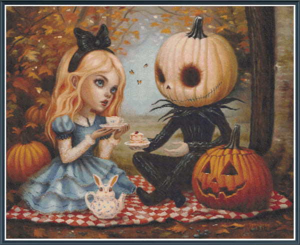 Alice and the Pumpkin King's Tea Party - PDF Digital Download