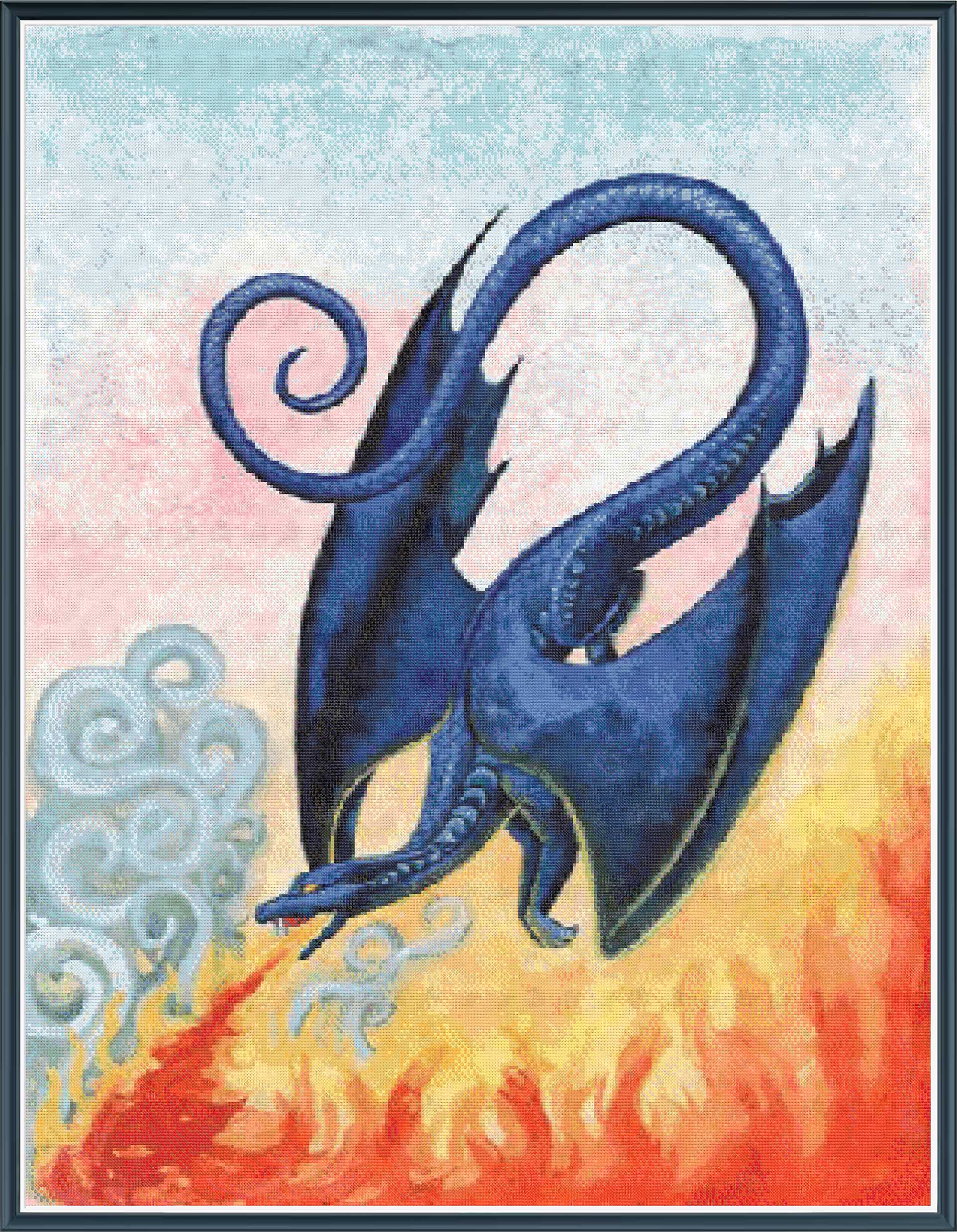 Blue Fire Dragon - PDF Digital Download