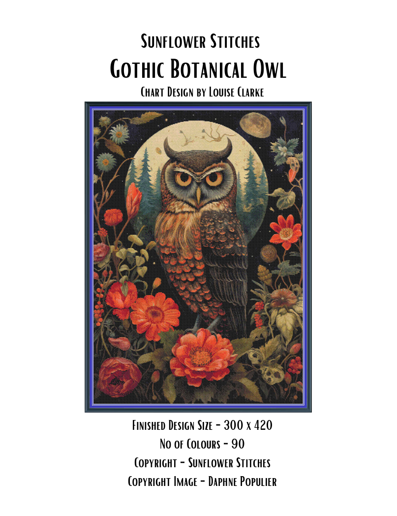 Gothic Botanical Owl