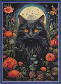 Gothic Botanical Cat - PDF Digital Download