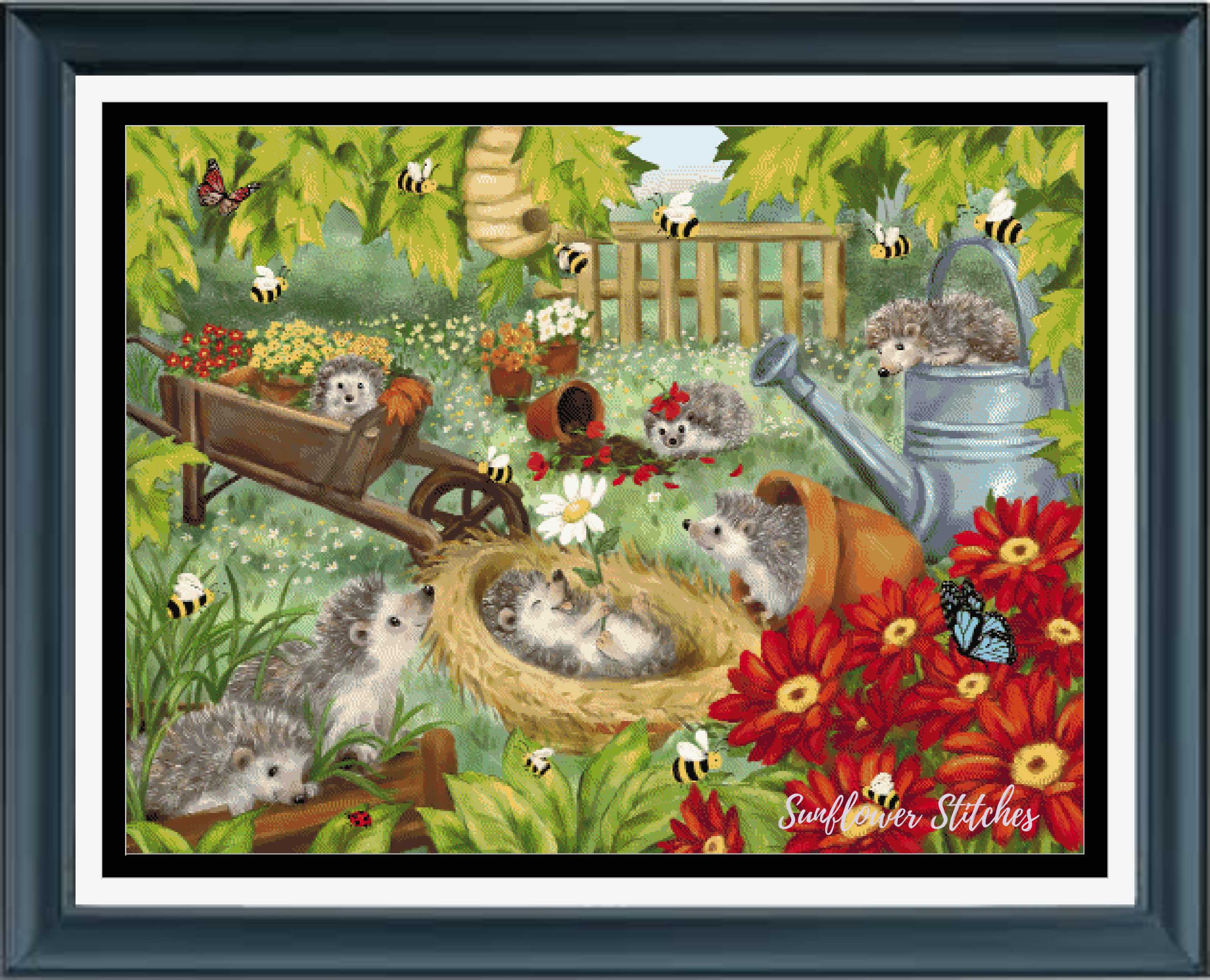 Hedgehogs Playing in the Garden