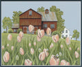 Peach Tulips and Bumblebees - PDF Digital Download